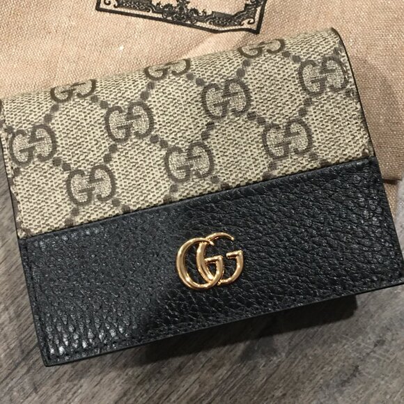 GG Marmont Bi-colour Card Case Wallet - Picture 3 of 10